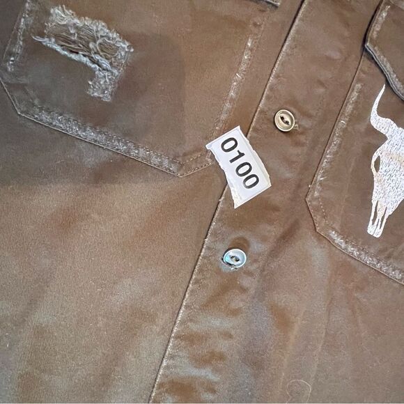 NWT Mumu Olive Army Jacket with Skull Graphic NWT - Picture 10 of 13